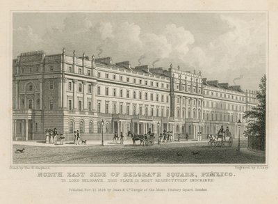 Lado norte, de, Belgrave, quadrado, Pimlico de Thomas Hosmer Shepherd