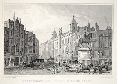 Northumberland House, Strand, do pub "London and its Environs in the 19th Century". Jones und Co., 1827-1829 de Thomas Hosmer Shepherd