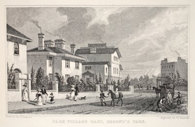 Park Village East, Regent&39;s Park, do pub "London and its Environs in the 19th Century". Jones und Co., 1827-1829 de Thomas Hosmer Shepherd