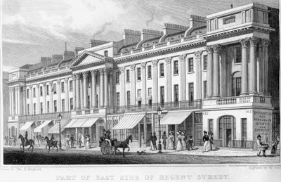 Parte do lado leste da Regent Street, Londres de Thomas Hosmer Shepherd