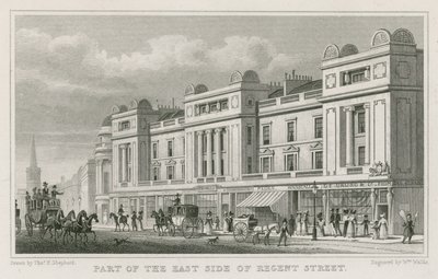 Parte do lado leste da Regent Street, Londres de Thomas Hosmer Shepherd