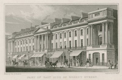 Parte do lado leste da Regent Street, Londres de Thomas Hosmer Shepherd
