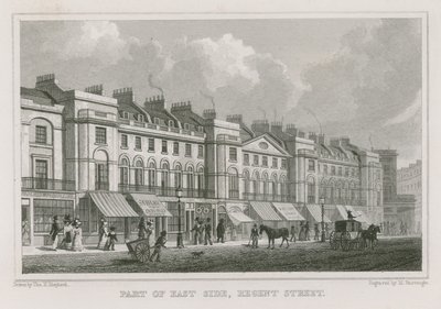 Parte do lado leste da Regnet Street, Londres de Thomas Hosmer Shepherd