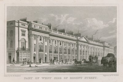 Parte do lado oeste da Regent Street, Londres de Thomas Hosmer Shepherd