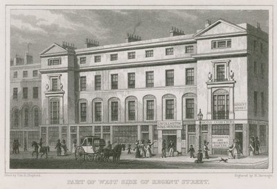 Parte do lado oeste da Regent Street, Londres de Thomas Hosmer Shepherd
