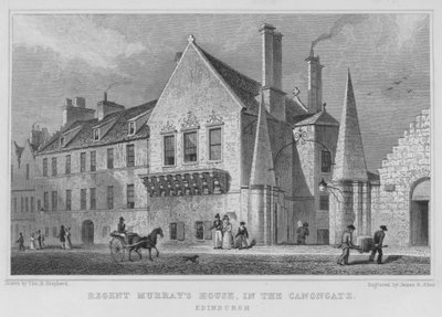 Casa do Regente Murray, no Canongate, Edimburgo (gravura) de Thomas Hosmer Shepherd
