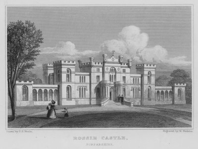 Rossie Castle, Forfarshire (gravura) de Thomas Hosmer Shepherd