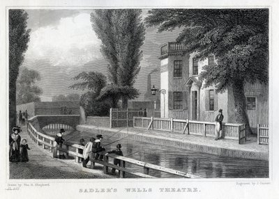 Sadler&39;s Wells Theatre, gravado por J. Garner, 1830 de Thomas Hosmer Shepherd