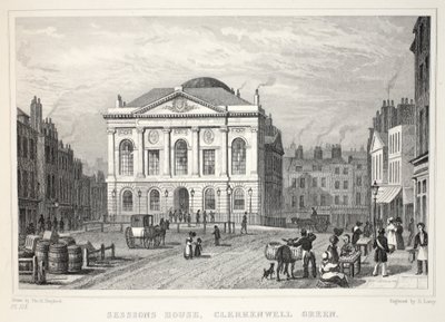 Casa das Sessões, Clerkenwell Green, do pub "London and its Environs in the 19th Century". Jones und Co., 1827-1829 de Thomas Hosmer Shepherd