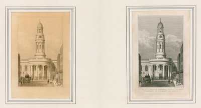 Igreja de Santa Maria, Wyndham Place e Reitoria do distrito de St Mary-le-bone de Thomas Hosmer Shepherd
