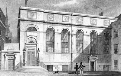 Hall dos Stationers, Court de Hall dos Stationers, gravado por W. Watkins, 1830 de Thomas Hosmer Shepherd