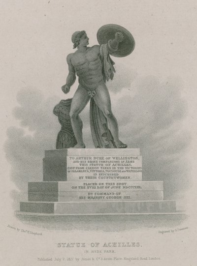 Estátua, de, achilles, em, parque hyde, londres de Thomas Hosmer Shepherd