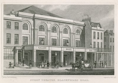 Surrey Theatre, Blackfriars Road, Londres (gravura) de Thomas Hosmer Shepherd