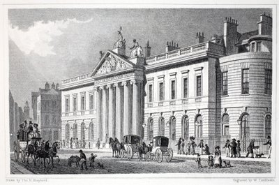 A Casa das Índias Orientais, do pub "Londres e seus arredores no século XIX". Jones und Co., 1827-1829 de Thomas Hosmer Shepherd