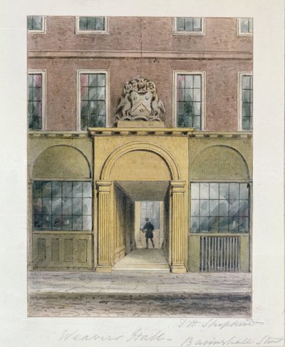 A Entrada para o Salão dos Tecelões, 1854 de Thomas Hosmer Shepherd