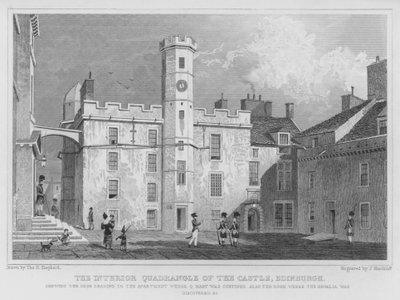 O Quadrilátero Interior do Castelo, Edimburgo (gravura) de Thomas Hosmer Shepherd