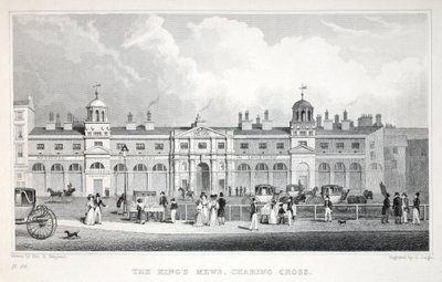 O King&39;s Mews, Charing Cross, de Londres e seus arredores no pub do século XIX. Jones und Co., 1827-1829 de Thomas Hosmer Shepherd