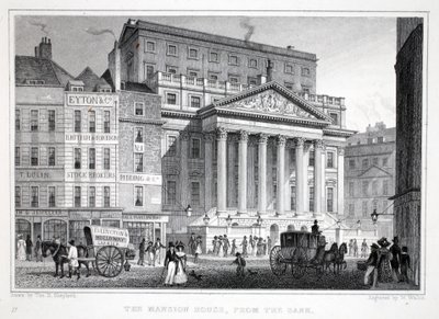 The Mansion House, do pub "London and its Environs in the 19th Century". Jones und Co., 1827-1829 de Thomas Hosmer Shepherd