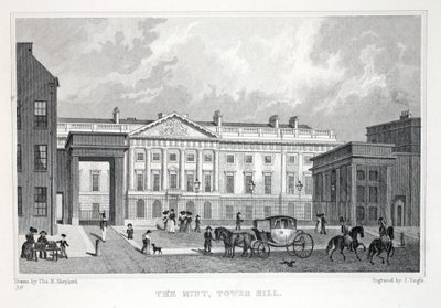 O Mont, Tower Hill, do pub "London and its Environs in the 19th Century". Jones und Co., 1827-1829 de Thomas Hosmer Shepherd