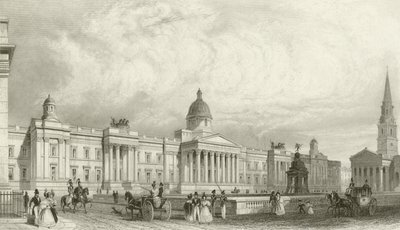 A nova galeria nacional, Trafalgar Square, Londres de Thomas Hosmer Shepherd