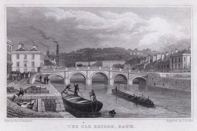 A Ponte Velha, Banho (gravura) de Thomas Hosmer Shepherd