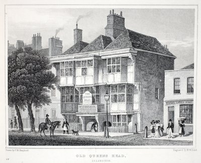 O Old Queen&39;s Head, em Islington, do pub "London and its Environs in the 19th Century". Jones und Co., 1827-1829 de Thomas Hosmer Shepherd