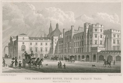 O Parlamento abriga do Old Palace Yard, Westminster, Londres de Thomas Hosmer Shepherd