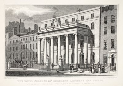 O Colégio Real de Cirurgiões, Lincoln&39;s Inn Fields, do pub "London and its Environs in the 19th Century". Jones und Co., 1827-1829 de Thomas Hosmer Shepherd