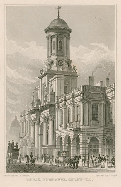 O Royal Exchange, Cornhill, Londres de Thomas Hosmer Shepherd