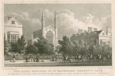 O hospital real de St Katherine, parque do regente, Londres de Thomas Hosmer Shepherd
