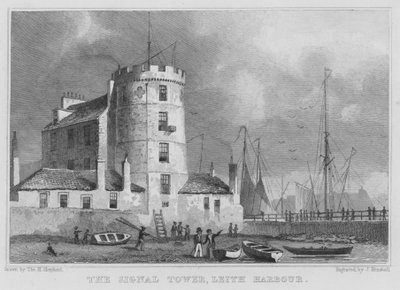 The Signal Tower, Leith Harbour (gravura) de Thomas Hosmer Shepherd