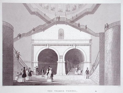 O Túnel do Tamisa, c.1851-55 (litho) de Thomas Hosmer Shepherd