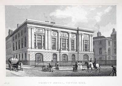 Trinity House, Tower Hill, do pub "London and its Environs in the 19th Century". Jones und Co., 1827-1829 de Thomas Hosmer Shepherd