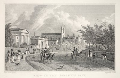 Ver no Regent&39;s Park, do pub "London and its Environs in the 19th Century". Jones und Co., 1827-1829 de Thomas Hosmer Shepherd