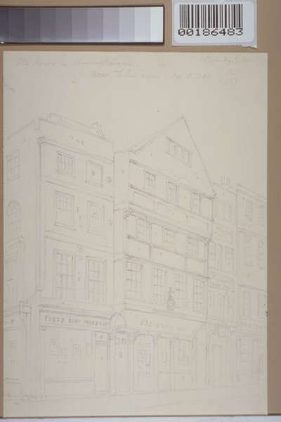Vista de casas antigas em Chancery Lane, 1853 de Thomas Hosmer Shepherd