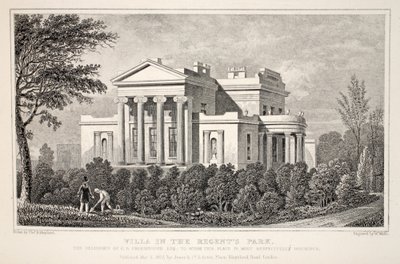 Villa no Regent&39;s Park, do pub "London and its Environs in the 19th Century". Jones und Co., 1827-1829 de Thomas Hosmer Shepherd