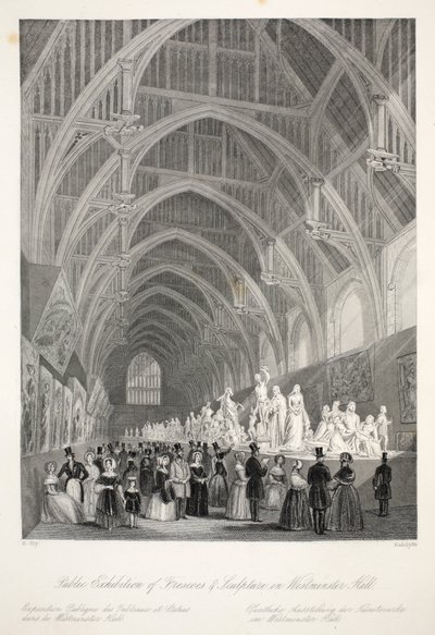 Westminster Hall, do pub "London Interiors with Costumes and Ceremonies". Joseph Mead, Londres, c.1843 (gravura em aço) de Thomas Hosmer Shepherd