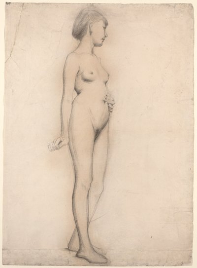 Garota nua em pé de Thomas Hovenden