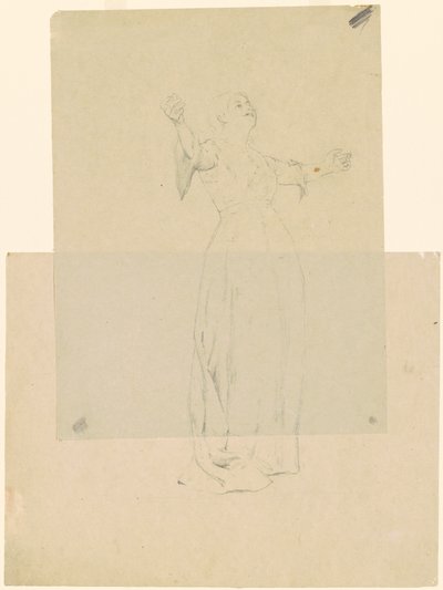 Mulher com os braços estendidos de Thomas Hovenden