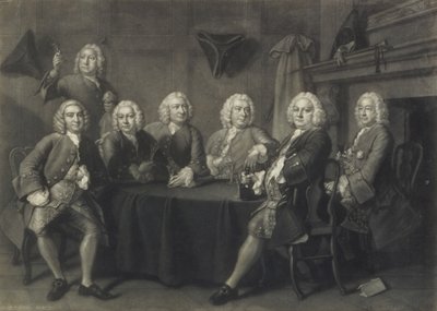Clube dos Vereadores de Benn, gravado por J. Faber (mezzotint) de Thomas Hudson
