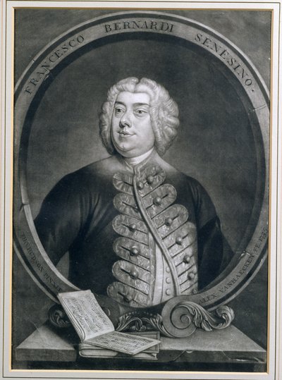Retrato de Francesco Bernardi Senesino, um Siennese castrado, gravado por Alexander van Haecken (1701-1758), 1735 de Thomas Hudson