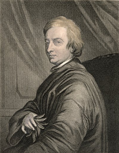 Retrato de John Dryden (1631-1700) gravado pelo bar de Charles Edward Wagstaff (b.1808). de William Mackenzie de Thomas Hudson