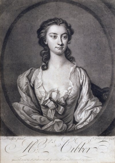 Retrato da Sra. Cibber (1714-66), atriz e cantora, gravada por John Faber (1684-1756), 1746 de Thomas Hudson