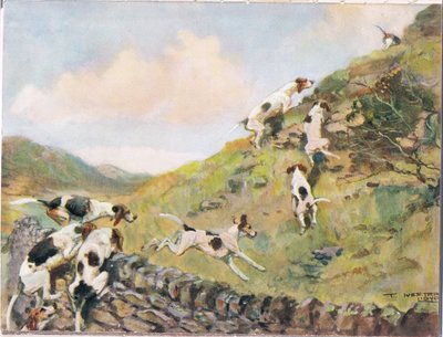 Scrambling over the Wall, ilustração de &39;Hounds&39; de Thomas Ivester Lloyd