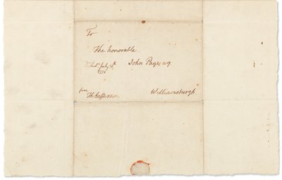 Carta autografada para John Page, Filadélfia, 30 de julho de 1776 (caneta e tinta no papel) de Thomas Jefferson