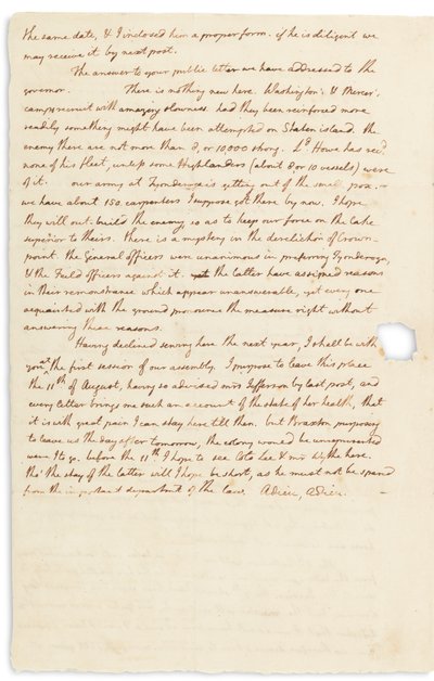 Carta de autógrafos para John Page, Filadélfia, 30 de julho de 1776 de Thomas Jefferson