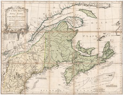 Um mapa da Nova Escócia por Jefferys de Thomas Jefferys