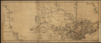 Um mapa do Canadá e da parte norte do Louisiana com os países adjacentes. LOC 73695758 de Thomas Jefferys