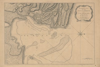 Uma planta autêntica da cidade e do porto de Cap-François, na ilha de São Domingos. LOC 73695949 de Thomas Jefferys