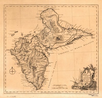 Guadalupe, uma das ilhas das Caraíbas sujeitas à França nas Índias Ocidentais, LOC 75693286 de Thomas Jefferys